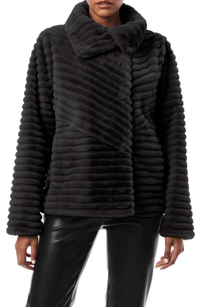 Bernardo Women's Grooved Faux Fur Jacket In Black