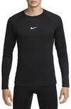 Nike Pro Tight Longsleeve Top In Black