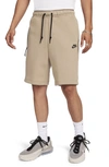 Nike Men's  Sportswear Tech Fleece Shorts In Khaki/black