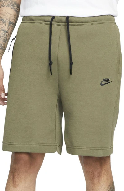 Nike Men's  Sportswear Tech Fleece Shorts In Black/medium Olive