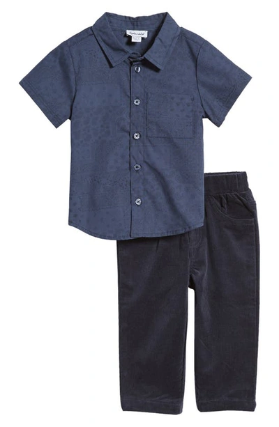 Splendid Boys' Bandana Print Button Down Shirt & Trousers Set - Baby In Peacoat