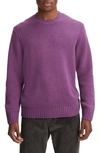 Vince Men's Wool-cashmere Relaxed-fit Sweater In Purple Stone