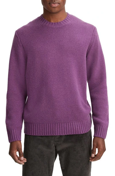 Vince Men's Wool-cashmere Relaxed-fit Sweater In Purple Stone