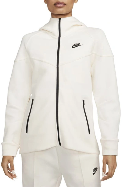 Nike Sportswear Tech Fleece Windrunner Zip Hoodie In Pale Ivory/black