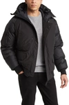 Canada Goose Hooded Bomber Jacket Featuring Front Pockets In Black