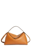Totême T-lock Grained-leather Top Handle Tan In Tan Grain