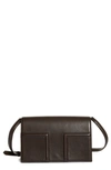 Totême T-flap Leather Shoulder Bag In Coffee_080
