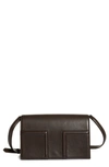 Totême T-flap Leather Shoulder Bag In Coffee