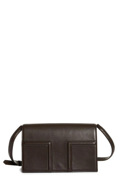 Totême T-flap Leather Shoulder Bag In Brown