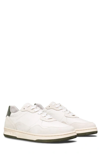 Clae Elford Court Sneaker In White Leather Olive