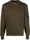 C.p. Company Diagonal Raised Fleece Sweatshirt In Green