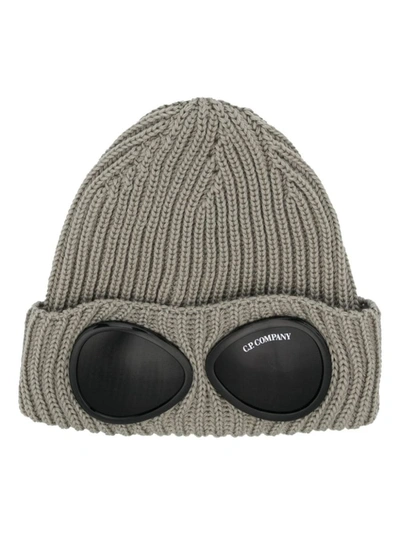 C.p. Company Extra Fine Merino Wool Goggle Beanie In Salvia