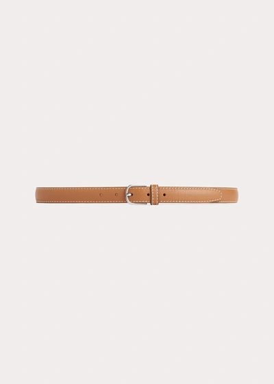 TOTÊME SLIM GRAINED-LEATHER TROUSER BELT TAN