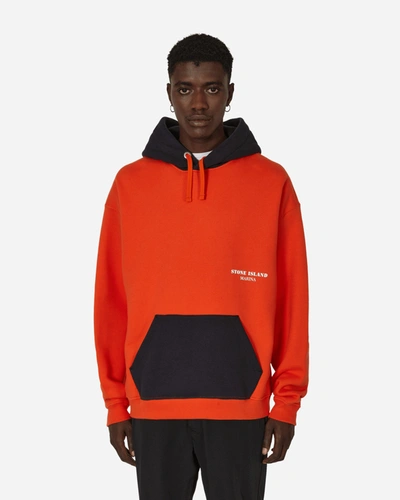 Stone Island Marina Hooded Sweatshirt In Red