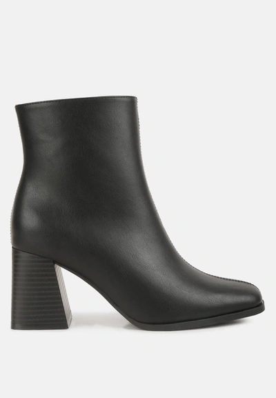 London Rag Cox Cut Out Block Heeled Chelsea Boots In Black