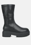 London Rag Lewisa Panelled Pug Sole Boots In Black