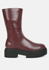 London Rag Lewisa Panelled Pug Sole Boots In White