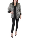 R & M RICHARDS PETITES WOMENS MESH METALLIC DUSTER BLAZER