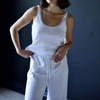 ANDINE AMELIE POINTELLE TANK IN WHITE