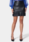 BEBE VEGAN LEATHER PLEATED DETAIL SKIRT