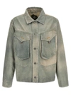 OBJECTS IV LIFE TRADITIONAL DENIM CASUAL JACKETS, PARKA GREEN