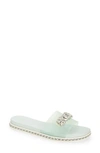 Karl Lagerfeld Women's Bijou Embellished Slide Sandals Women's Shoes In Mint