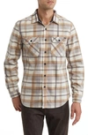 Union Cascade Buffalo Plaid Microfleece Button-up Shirt In Steam