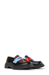Camper Walden Leather Moc Toe Loafer Shoe In Blue Multi