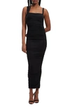 Good American Ruched Maxi Dress In Black