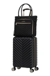 Kenneth Cole Reaction Madison Square Travel Two-piece Set In Black