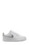 Nike Women's Court Vision Low Next Nature Shoes In White/ Metallic Silver-white
