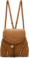 See By Chloé Olga Textured-leather Backpack In Caramello/gold