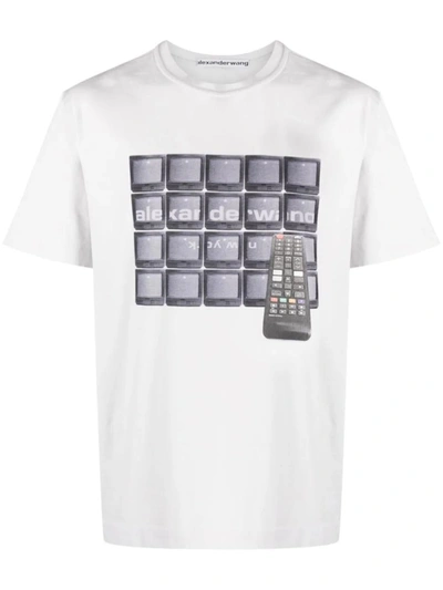 Alexander Wang Graphic-print Cotton T-shirt In Grey