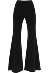 Balmain High-waisted Bootcut Pants With Satin Side Bands In Black