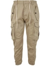 Dsquared2 Drop-crotch Cropped Cargo Trousers In Brown
