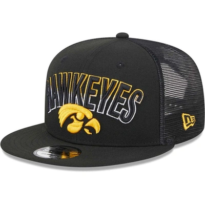 New Era Men's  Black Iowa Hawkeyes Grade Trucker 9fifty Snapback Hat