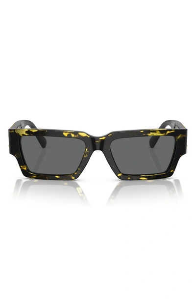 Versace 54mm Rectangular Sunglasses In Dark Grey