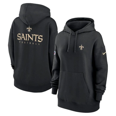 Nike Women's Sideline Club (nfl New Orleans Saints) Pullover Hoodie In Black