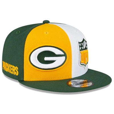 New Era Men's  Gold, Green Green Bay Packers 2023 Sideline 9fifty Snapback Hat In Gold,green