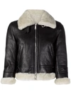 Dsquared2 Short Shearling Collar Jacket With Side Pockets In Black