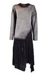 Diesel Double Fabbric Kimolos Dress With Gradient Effect In Grey
