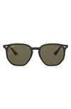 Ray Ban 54mm Polarized Irregular Sunglasses In Black