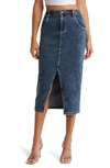 WASH LAB DENIM DAILY SLIT DENIM MIDI SKIRT