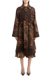 Dolce & Gabbana Belted Leopard-print Wool Coat In Light Brown Print
