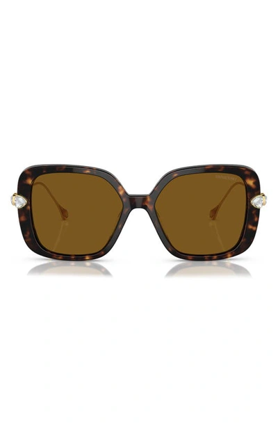 Swarovski Womens Brown Sk6011 Square-frame Tortoiseshell Acetate Sunglasses In Multi
