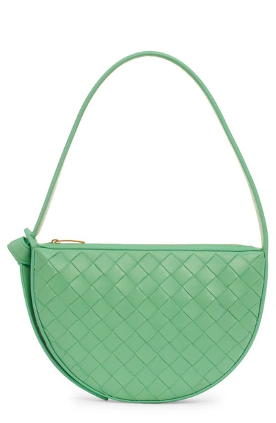 Bottega Veneta Mini Knot Intrecciato Shoulder Bag In 3979 Siren-gold