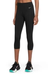 Nike Women's Universa Medium-support High-waisted Cropped Leggings With Pockets In Black