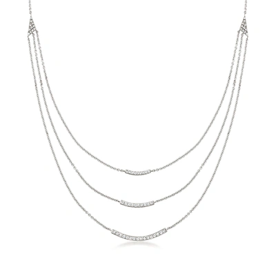 Rs Pure Ross-simons Diamond Layered Necklace In Sterling Silver In Multi