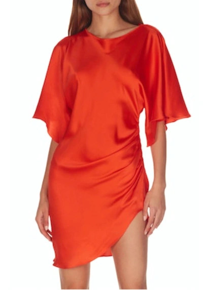 Amanda Uprichard Erte Silk Dress In Orange