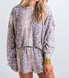 Karlie Snake Crossback Top In Grey In Grey